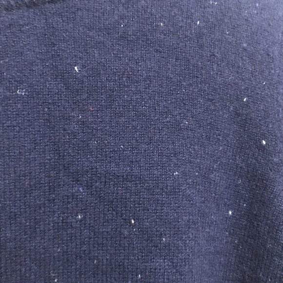 Halogen Navy Blue White Flecked Cashmere Sweater - Picture 2 of 5